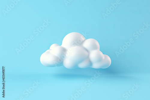 3D Render Cloud on Blue Background. Created Generative Ai © CYBERUSS
