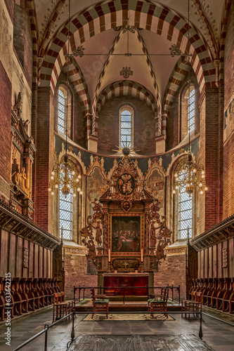 the chancel and altar in  St. Bendt's Church in Ringsted