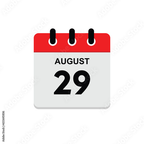 calender icon, 29 august icon with white background