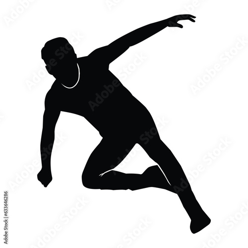 martial arts movement silhouette. vector image