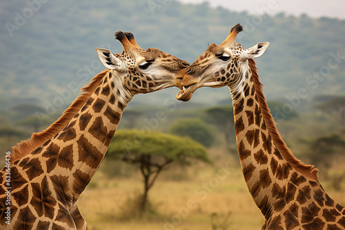 giraffes in the savanna