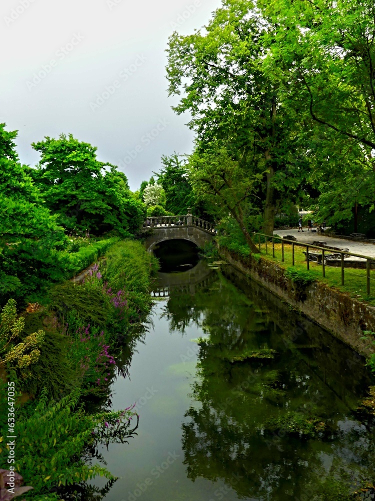 Pairi Daiza Zoo, Belgium - July 2023 : View of the decor Pairi Daiza Zoo, Belgium - July 2023 : View of the decor