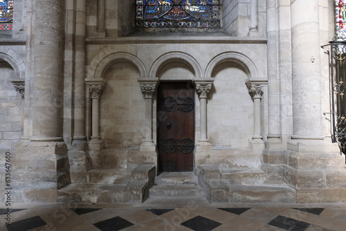 Gothic Cathedral of Saint-Etienne, Sens. Interior details.