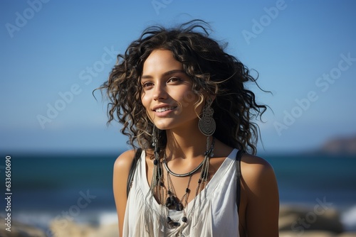 Radiant Smiles. Young Female with Dreadlocks on Isolated Background. Joyful Expression and Individuality Shining Through. Captivating Charm and Positive Vibes. Generative Ai
