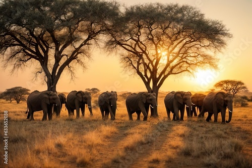 elephants in the savannah © Artworld AI