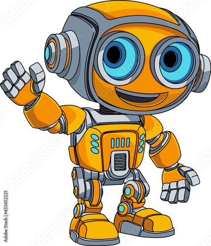 A robot cartoon cute fun alien mascot character man illustrations