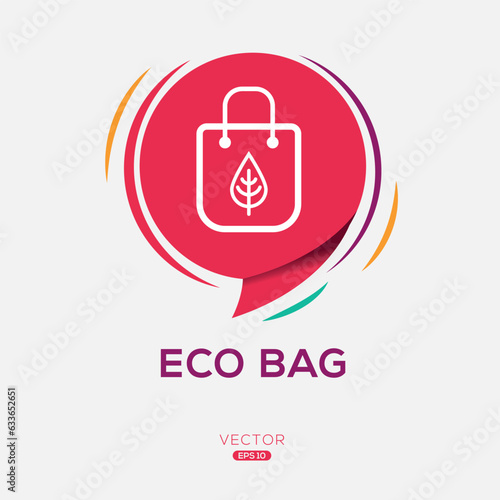 (Eco bag) Icon, Vector sign.