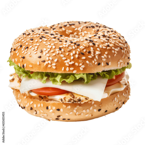 Bagel sandwich  isolated on transparent background 