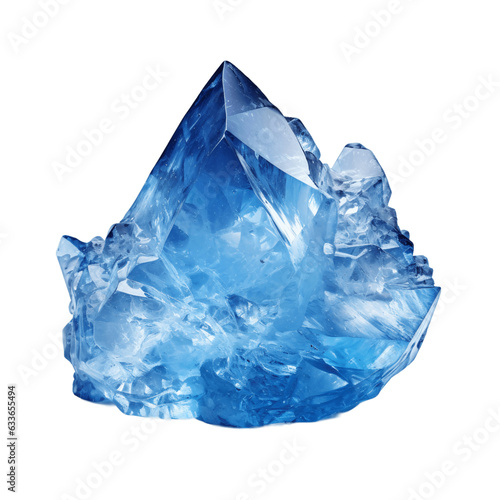 Blue crystal isolated on transparent background 