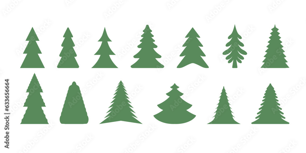 Spruce Trees,Tree Silhouette collection Spruce Trees,Tree Silhouette collection