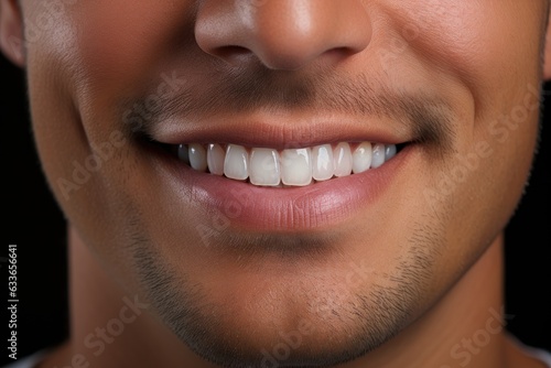 men with perfect white teeth - closeup created using generative AI tools