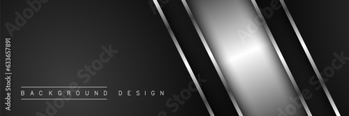 Combined abstract overlapping layers background with silver textured lines decoration. Luxury and premium concept vector design template for using modern cover elements, banners, cards