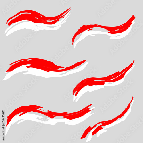 Indonesian flag, Indonesian flag pattern, Suitable for design elements. Scribble style
