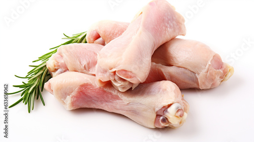 raw chicken isolated on white. Generative Ai. 
