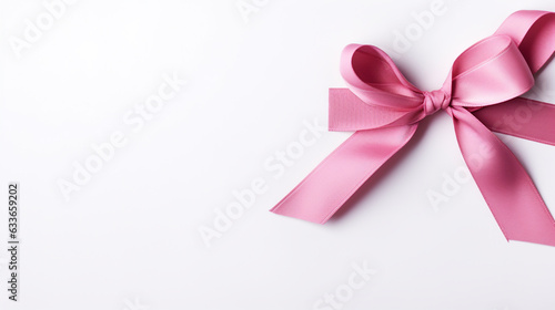 pink ribbon bow. Generative Ai. 