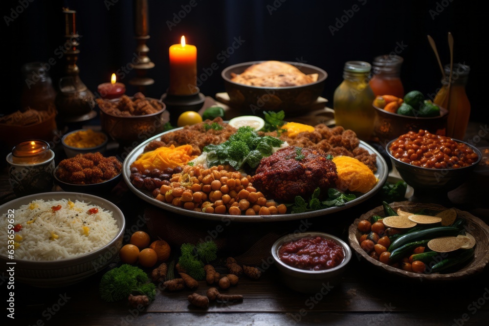 Traditional Ramadhan Meal, Generative AI Traditional Ramadhan Meal, Generative AI