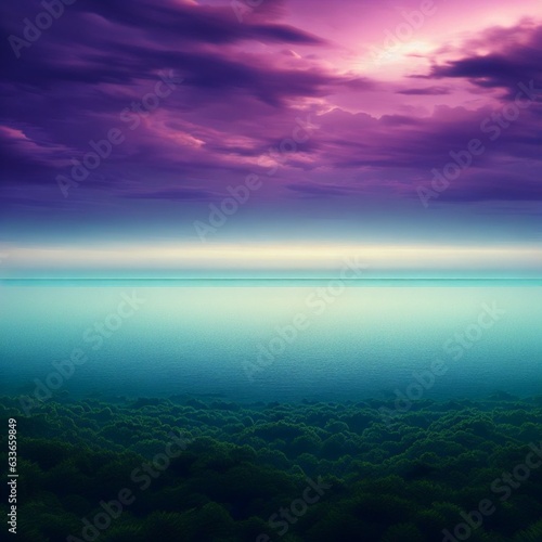 Purple Skies Over The Sea