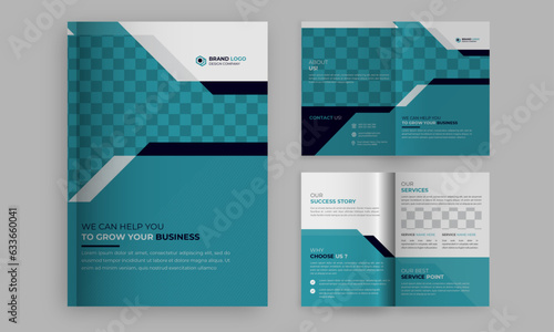 Magazine booklet Leaflet Flyer Corporate Creative Business Bi fold brochure design template