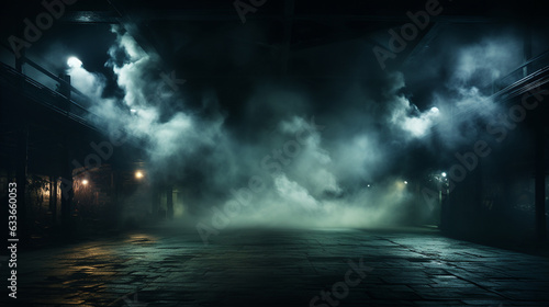 Smoke on concrete wall background. Generative Ai