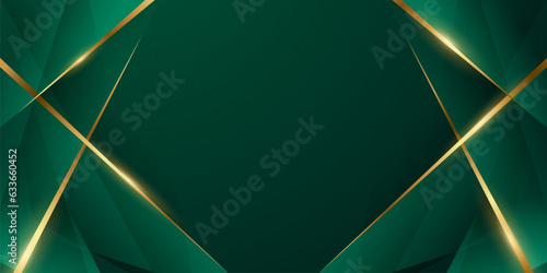 green abstract background design with elegant golden elements vector illustration