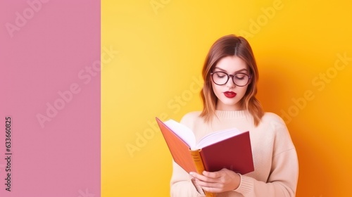 ai generated girl holding book