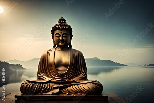 buddha statue at sunset © Mr. PNG