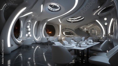 Sci-fi futuristic restaurant of the future © ZEKINDIGITAL