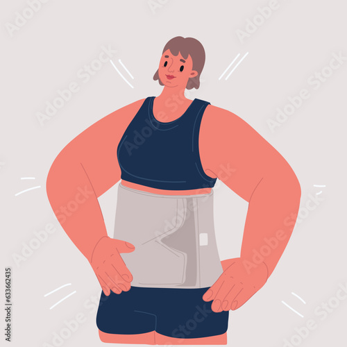 Vector illustration of Postoperative orthopedic bandage Belt Abdominal and Back Support Belt