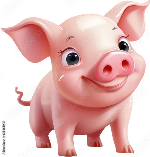 cartoon pig on white background