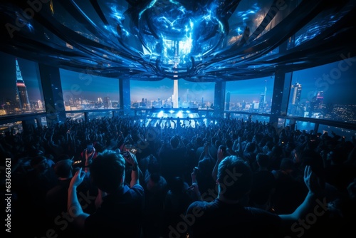 Nightclub Balcony Offering A Breathtaking View, Generative AI
