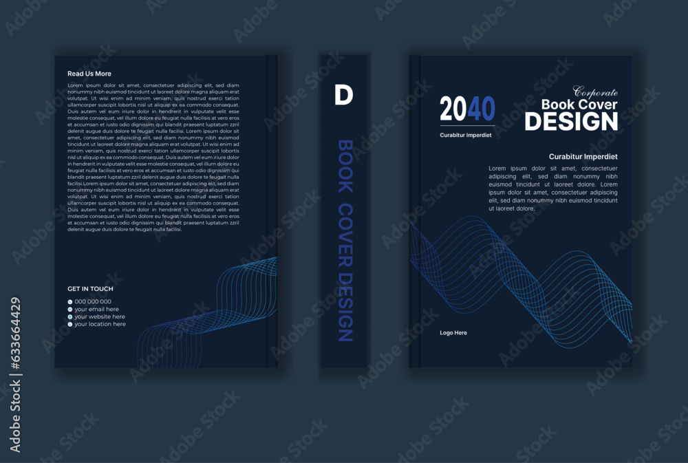 Fototapeta premium Free vector corporate book cover or brochure template and abstract annual report book cover design 