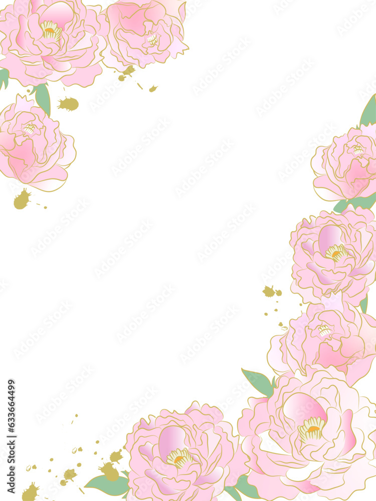 淡いピンク色の柔らかな牡丹の花の背景