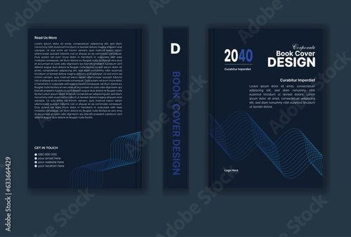 Free vector corporate book cover or brochure template and abstract annual report book cover design 