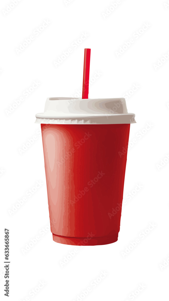 A cup with a lid with a straw. Vector illustration A cup with a lid with a straw. Vector illustration