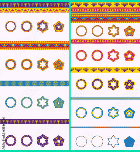 set of patterns with flowers