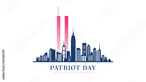 Canvas-taulu 911 Patriot Day, New York skyline