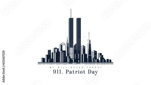Valokuva 911 Patriot Day, New York skyline