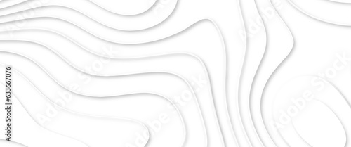 Fototapeta Naklejka Na Ścianę i Meble -  Abstract wavy line 3d paper cut white background. White abstract geometric pattern background, wave and curve abstract background. White abstract background with waves. 