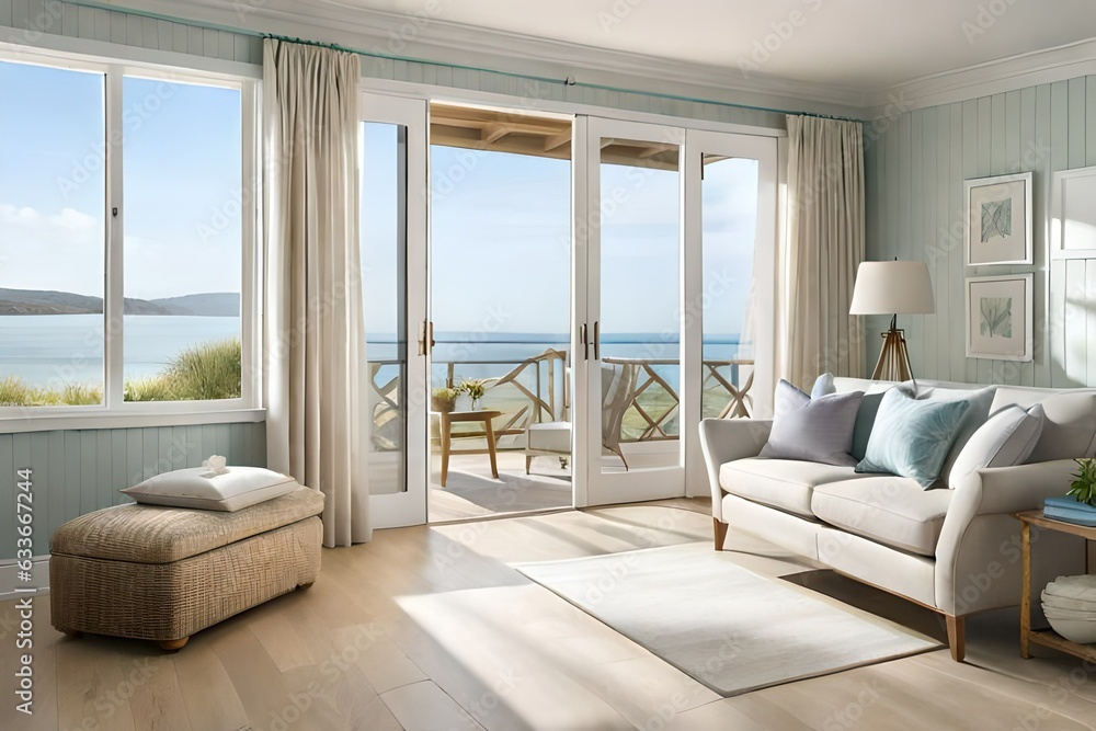 Fototapeta premium modern living room generated ai