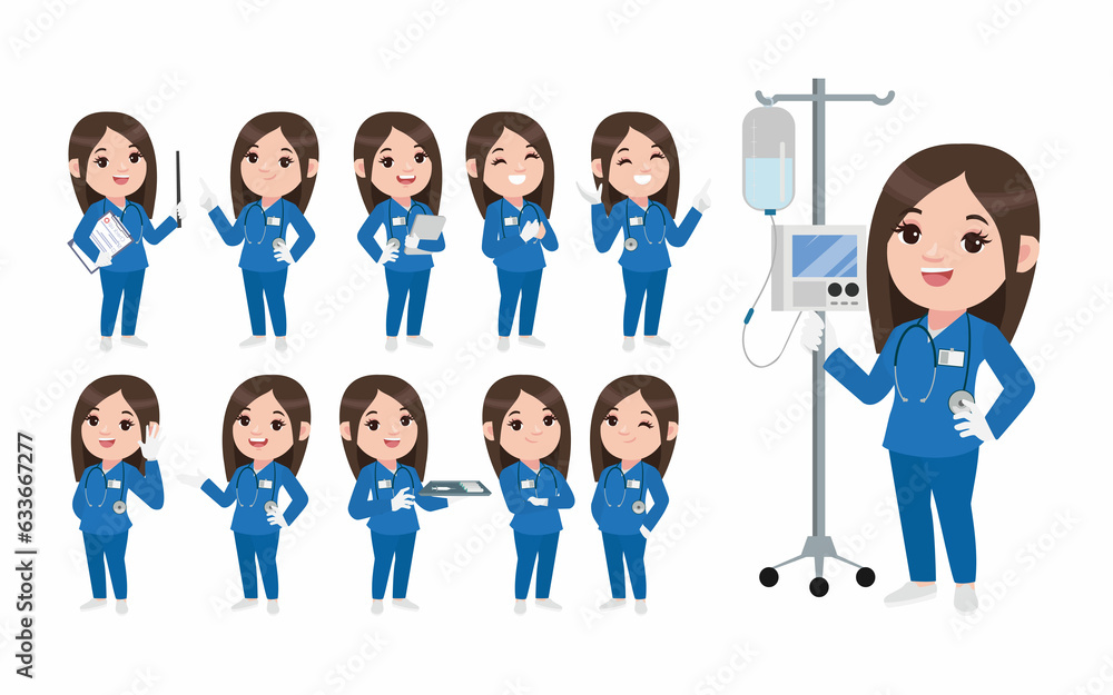 Set of doctor with different poses Set of doctor with different poses