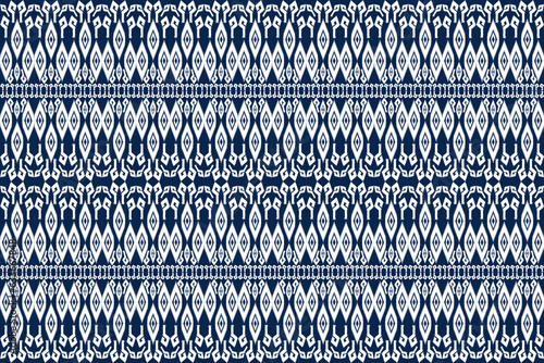 Seamless design pattern, traditional geometric zigzag pattern.indigo white vector illustration design, abstract fabric pattern, aztec style for print textiles 