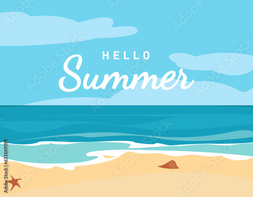 summer beach background, hello summer, sunny day on the beach