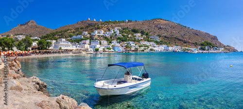 Fototapeta Naklejka Na Ścianę i Meble -  Picturesque small village of Panteli in Leros island, Greece.