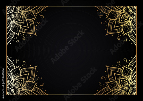 Elegant background with a decorative gold border