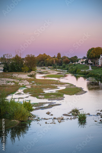 Obraz na płótnie Loire River in Orleans at sunset, France w salonie