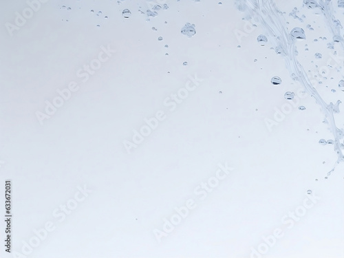 Water splash isolated and white gradient background. light blue and white background with color gradation and copy space above. generative ai
