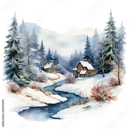 Winter Wonderland: Beautiful Christmas Holiday. Generative Ai