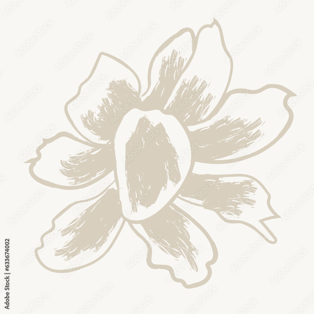 Obraz premium Neutral Colour Abstract Floral Seamless Pattern Design