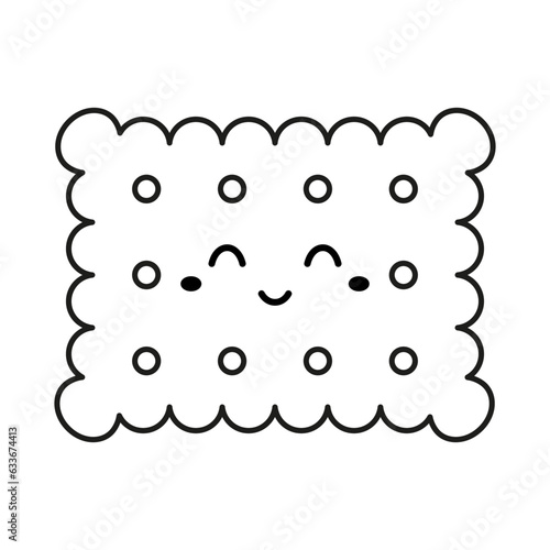 flat vector illustration of outline cartoon cracker