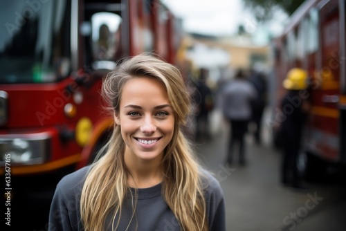 Courageous Young Firefighter with a Smile. Generative AI